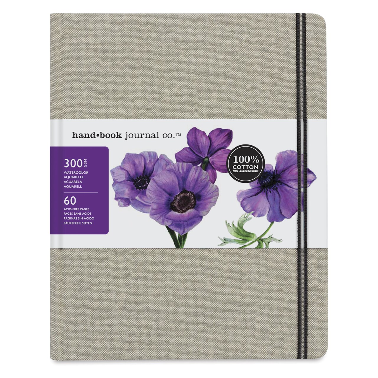 Hand Book Journal Co. 100 Cotton Watercolor Journal - 8.25" x 10.5", Cold Press, 30 Sheets, Portrait